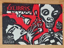 Exlibris Klaus Süss - Original Linolschnitt signiert (2010)
