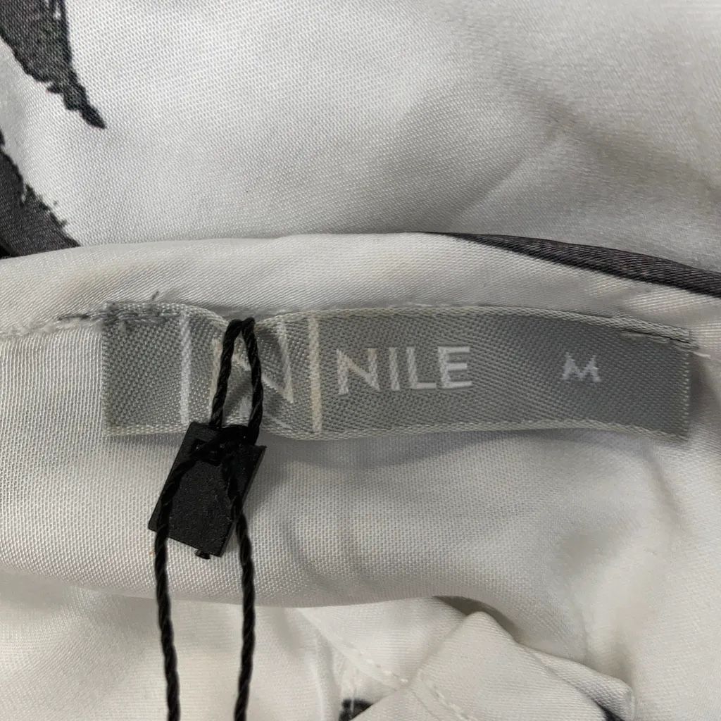 Nile Camicette: Bluse NILE weiss grau mit Muster Grösse M  – Usato da Lausanne venduto da Danash 2