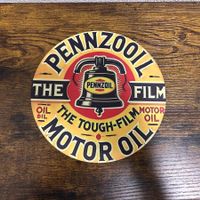 PENNZOOIL – Vintage-Blechschild (∅20 cm)