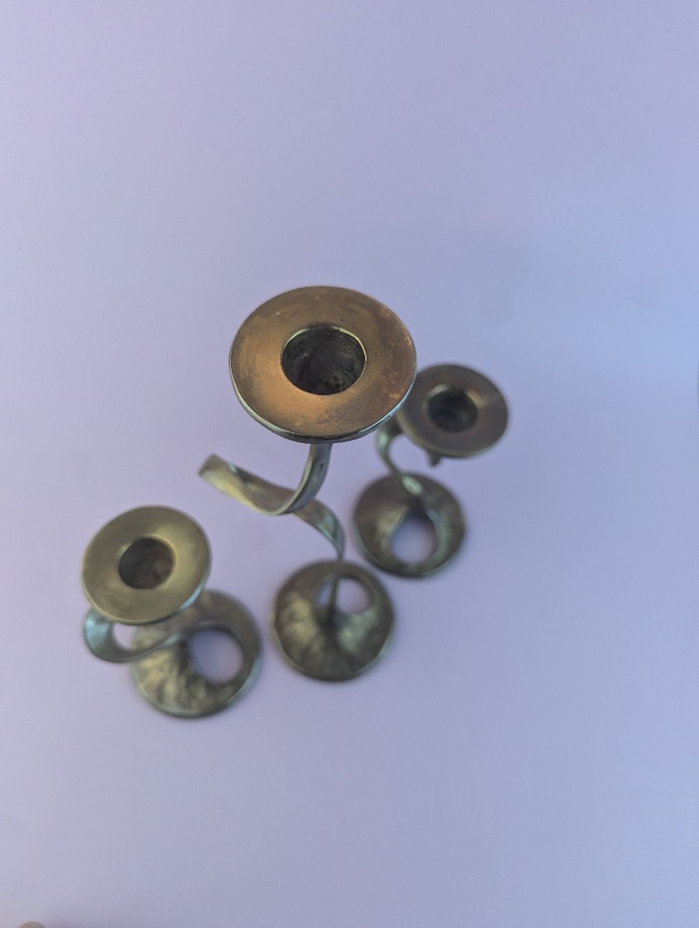 Portacandele: Vintage Brutalist Brass Candlesticks, Mid Century, Amadeus? – Usato da Erlinsbach SO venduto da Meytalien 6
