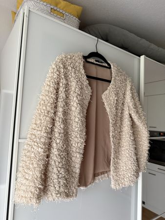 H&M Bouclé Jacke, Beige, Grösse 36 Top Zustand!