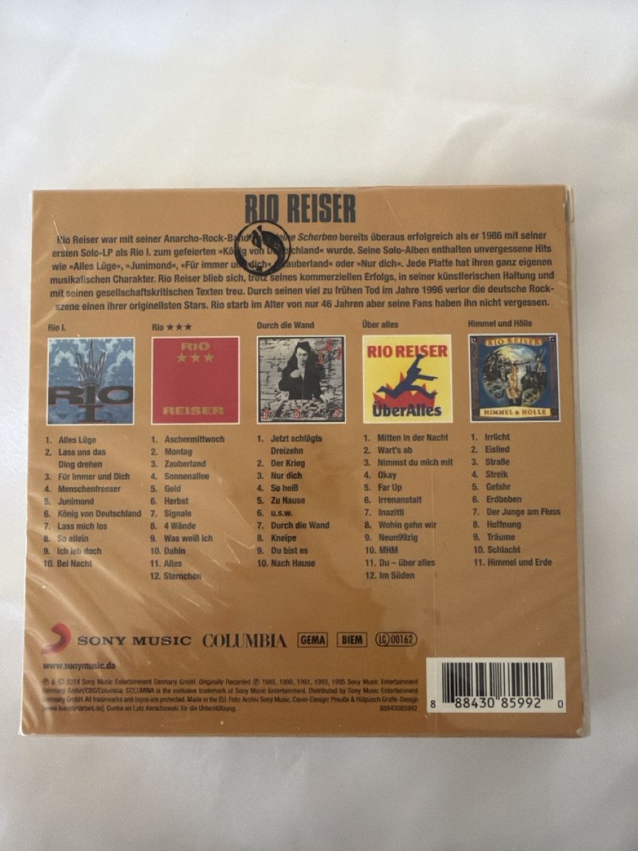 CD: Rio Reiser - Original Album Classics - 5 CD Box, Top &ovp – Nuovo e nell'imballaggio originale da Schaffhausen venduto da Sonne25 1