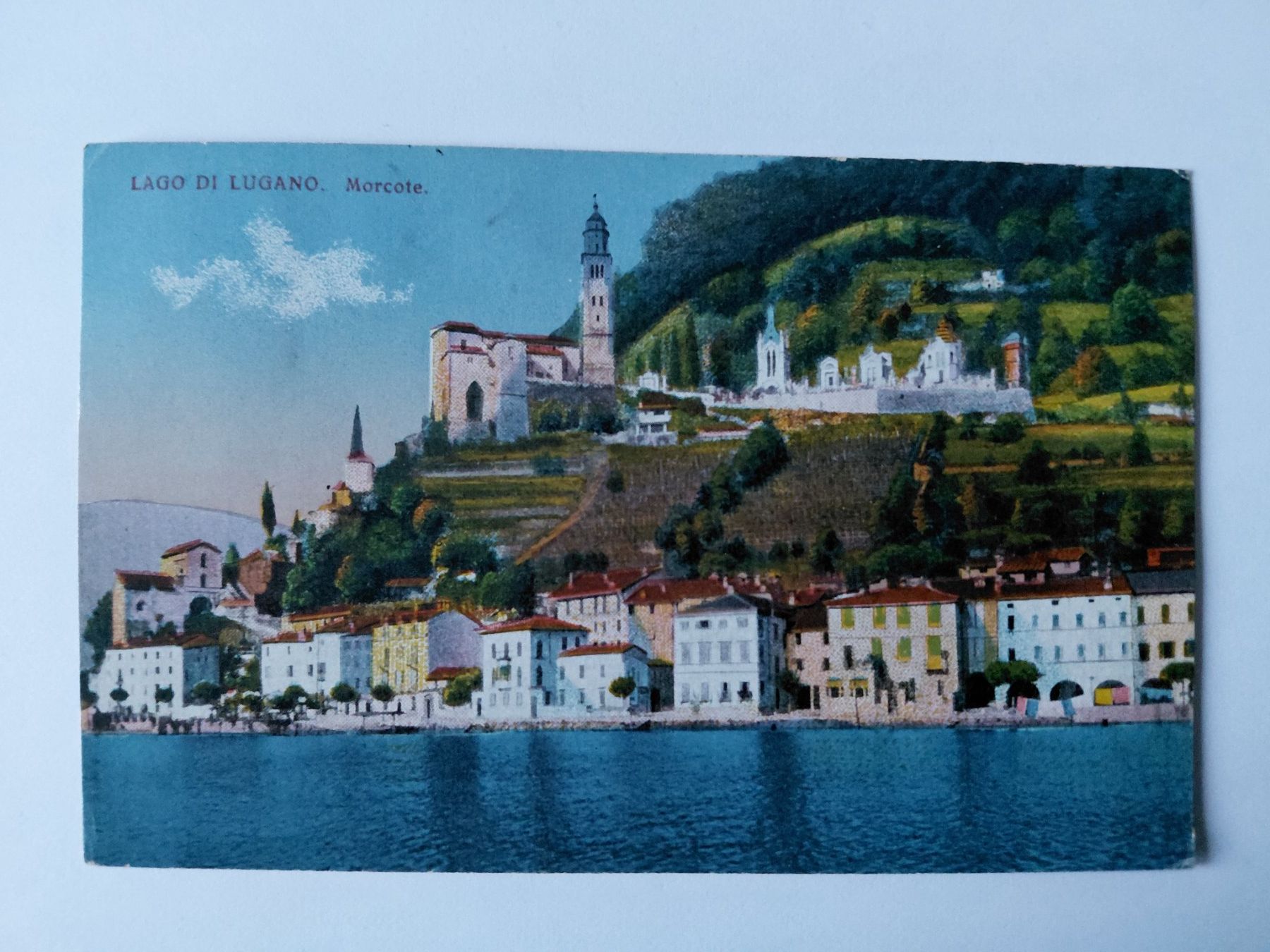 Ansichtskarten: Alte Ansichtskarte Lago di Lugano, Morcote – Gebraucht aus Wattwil von yburgler