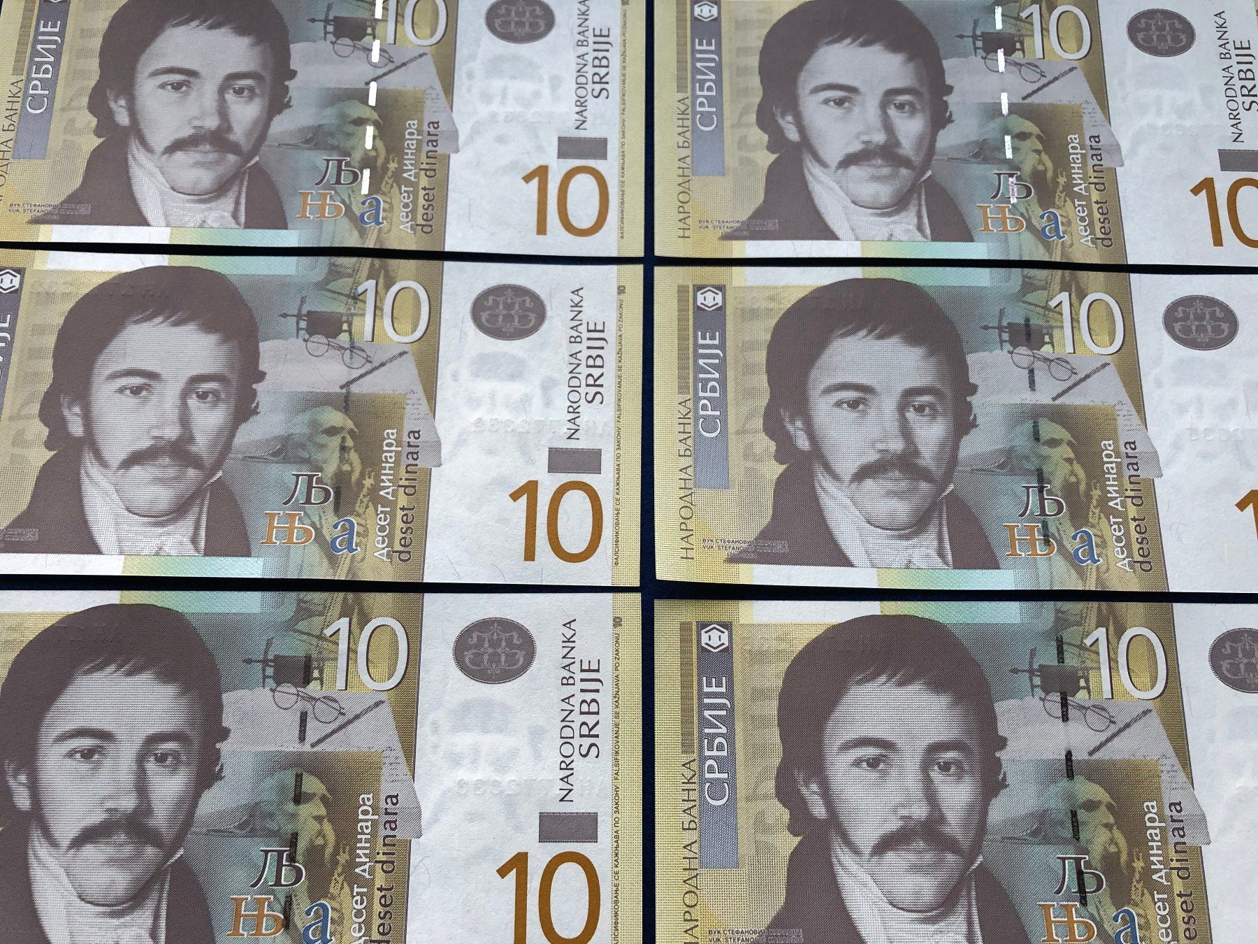 Banconote: Serbien 2013 - 6 x 10 Dinara UNC – Nuovo e nell'imballaggio originale da Pfäffikon SZ venduto da Sieben77 2