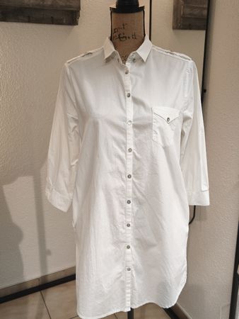 Blusenkleid Zara Woman Baumwolle weiss Grösse S neuwertig