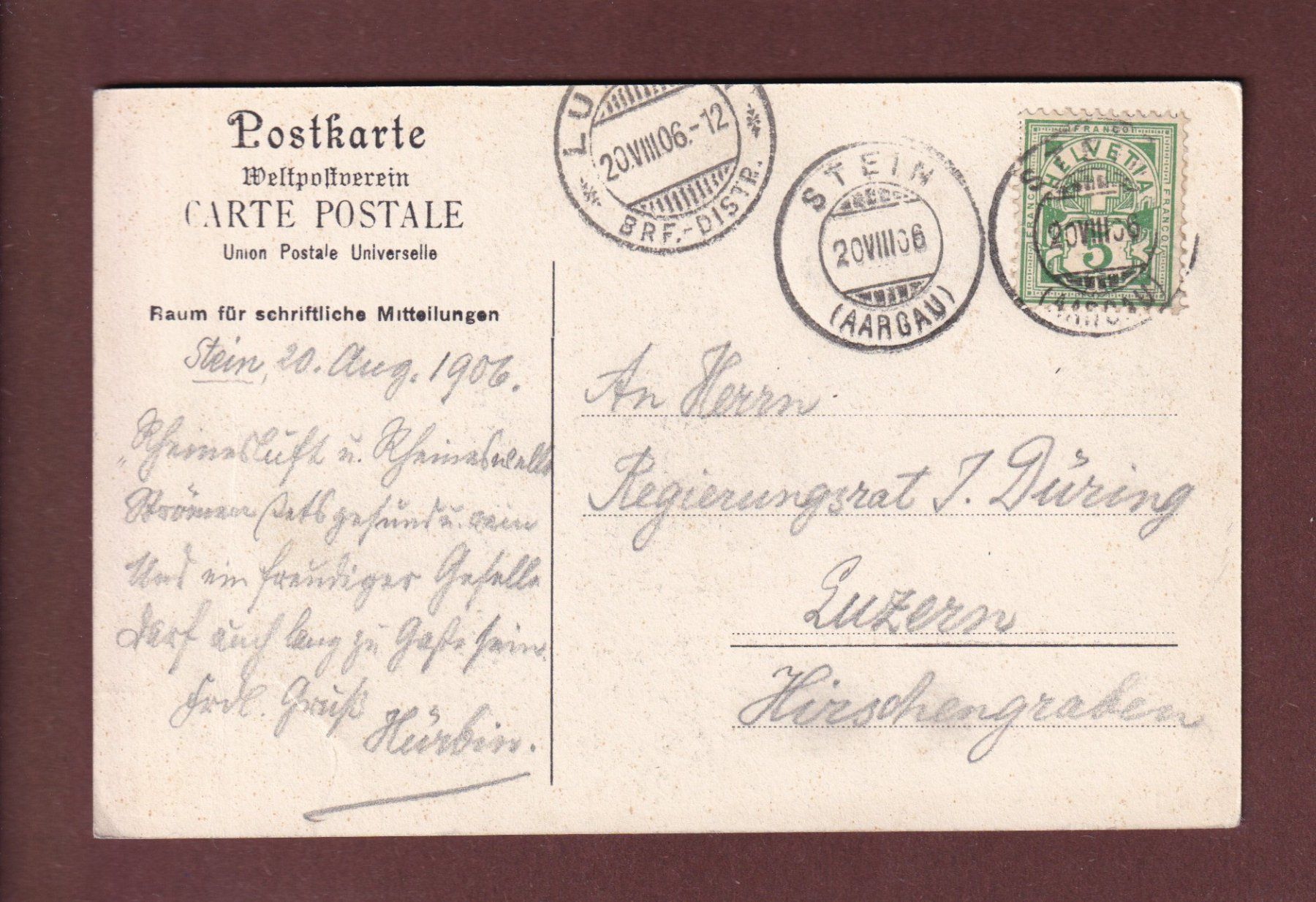Cartes postales: SÄCKINGEN - 1906 – D'occasion à Pully par nicecards-shop 1