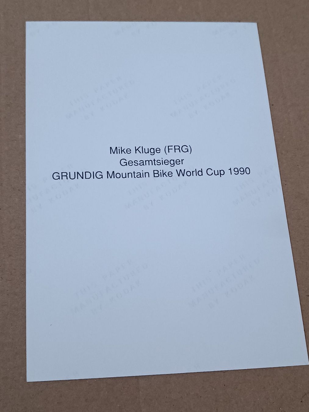 Autografi: Mike Kluge - Radsport - handsigniert – Usato da Menziken venduto da Autogramme 1