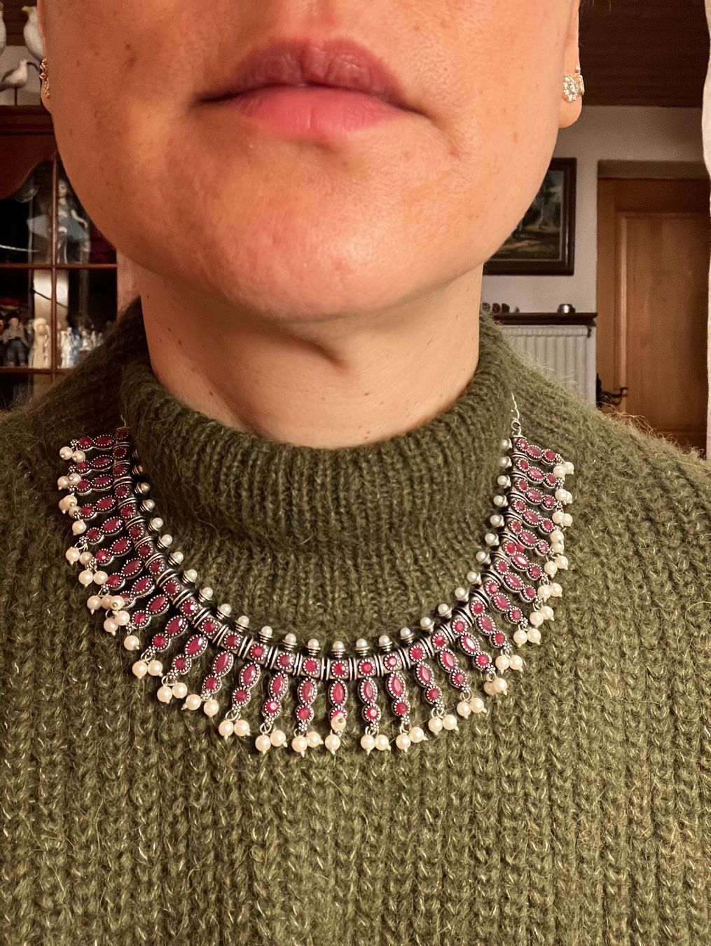 Catenine: Modeschmuck: Halscollier + Ohrhänger aus Indien – Nuovo e nell'imballaggio originale da Zürich venduto da ancillaschmidhauser