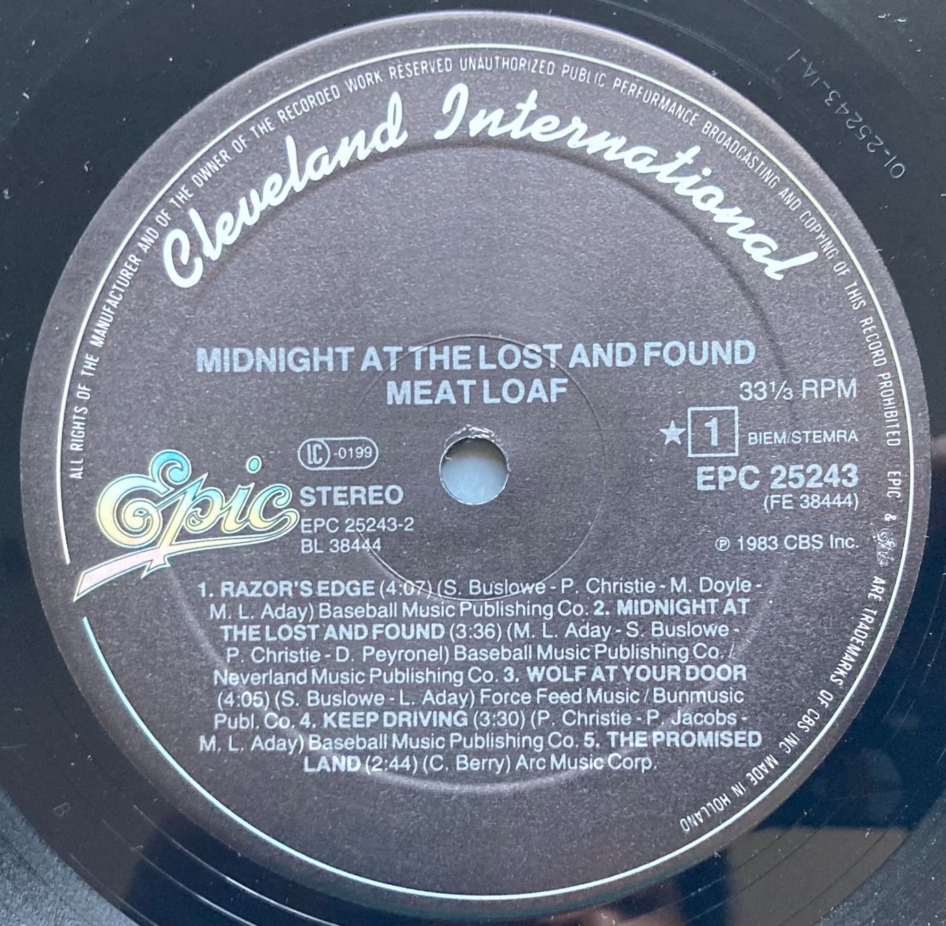 Dischi in vinile: MEAT LOAF - MIDNIGHT AT THE LOST AND FOUND – Usato da Poliez-Pittet venduto da Newtown-Records 3