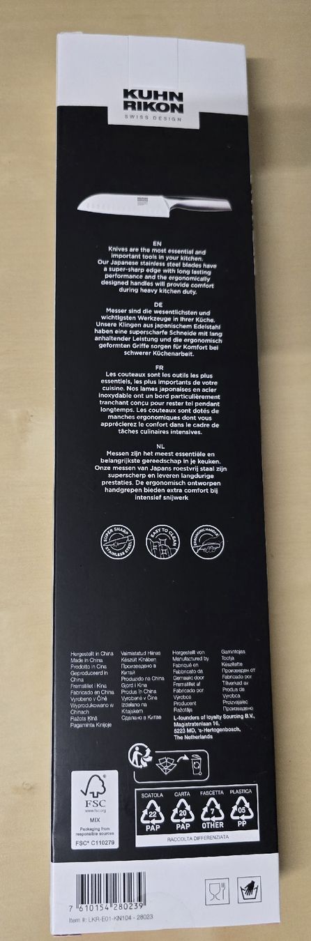 Coltelli da cucina: Santoku Messer bon Kuhn Rikon – Nuovo e nell'imballaggio originale da Geroldswil venduto da Churla 1