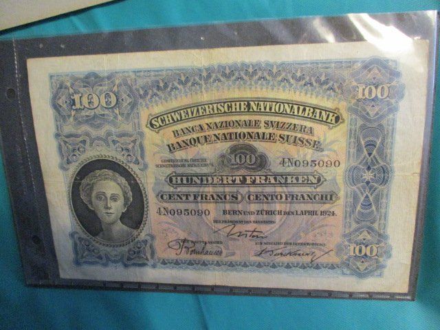 Banknoten: Billet 100.- Fr 1924  Superbe qualité – Gebraucht aus Lovens von Jelmi