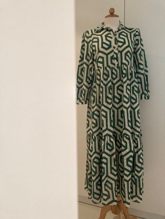Neu: Zara Maxi- Kleid, Grösse XS, Grün/Weiss, Sommerlich!