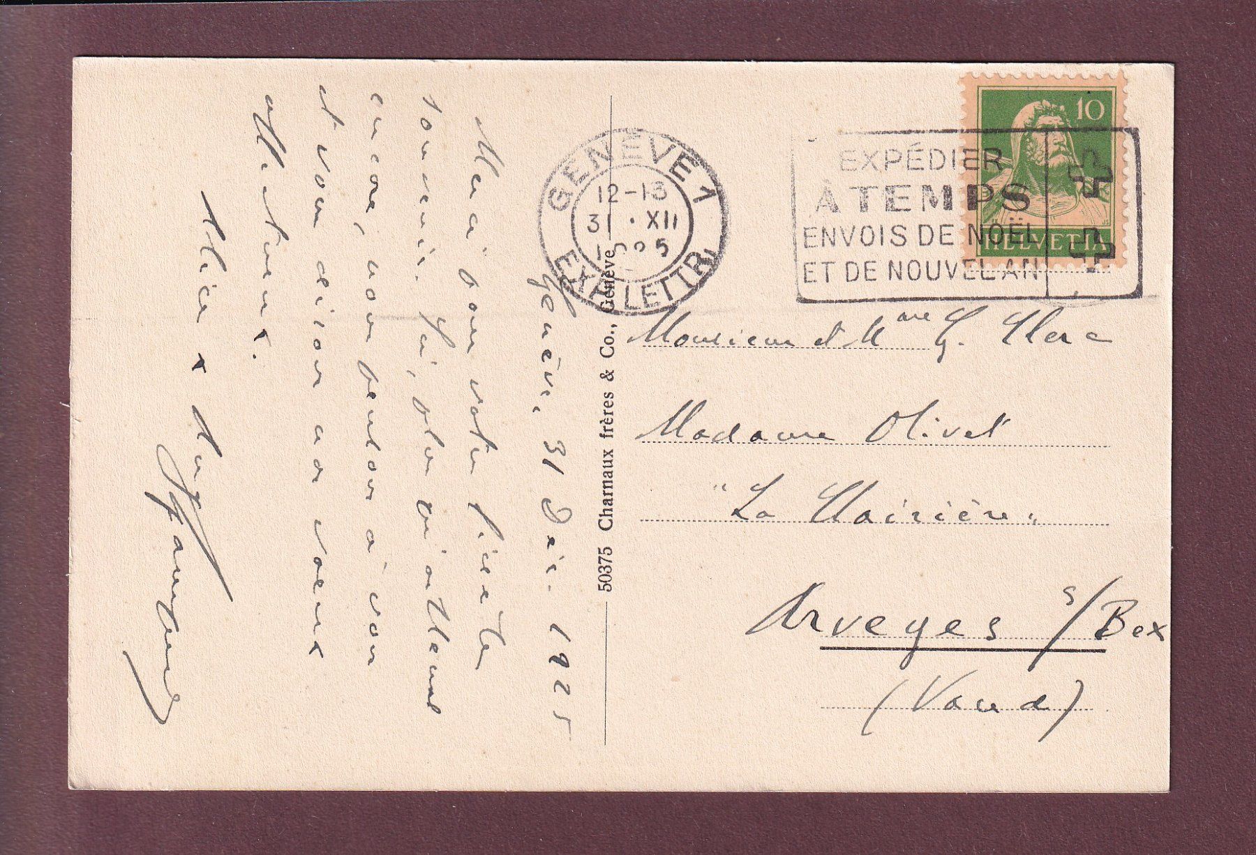 Cartoline postali: GENEVE - Place du Bourg-de-Four - 1925 – Usato da Pully venduto da nicecards 1