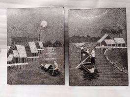 Asian River Landscapes, Set of 2 Decorative Panels