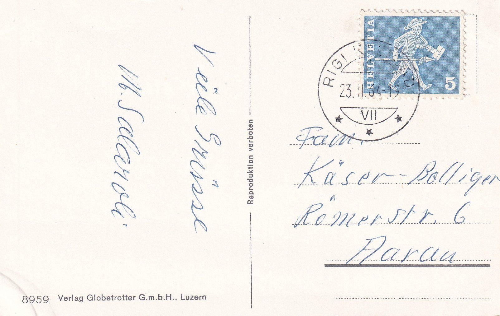 Cartoline postali: Rigi-Kaltbad /bo – Usato da Hombrechtikon venduto da Rudolf07 1