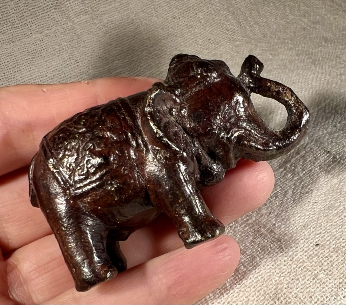 Statuette: Figurine éléphant bronze Asie, poids à opium – Usato da Genève venduto da DELIRBEADS 5