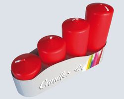 4 Stk. Adventskranzkerzen rot