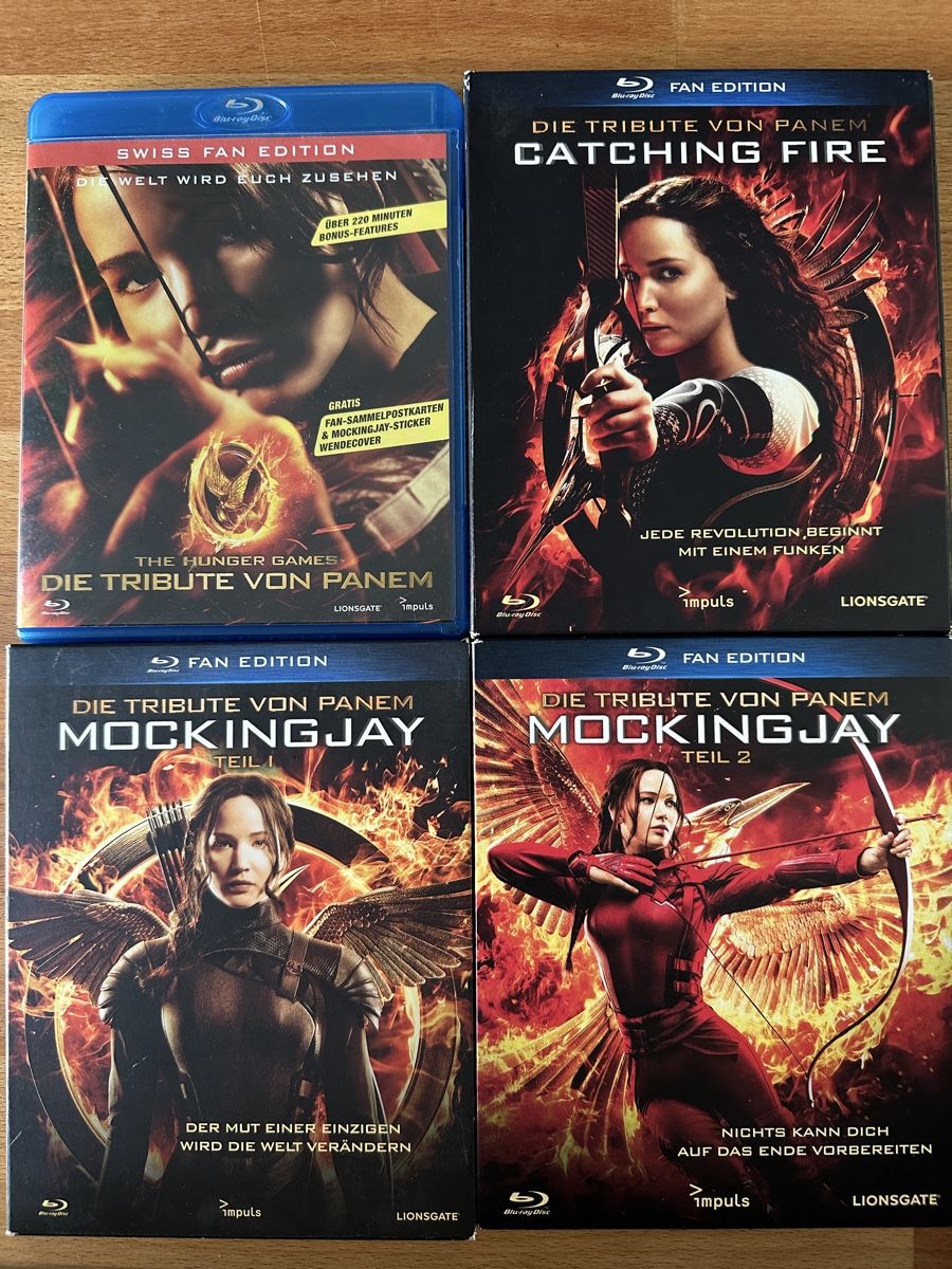 Tutti i DVDs: Die Tribute von Panem, Blu-ray Collection 4 Filme – Usato da Luzern venduto da titusajonas