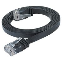 Lan Cat5e 1 GBit/s Netzwerk Kabel flach schwarz, 1.7m, NEU