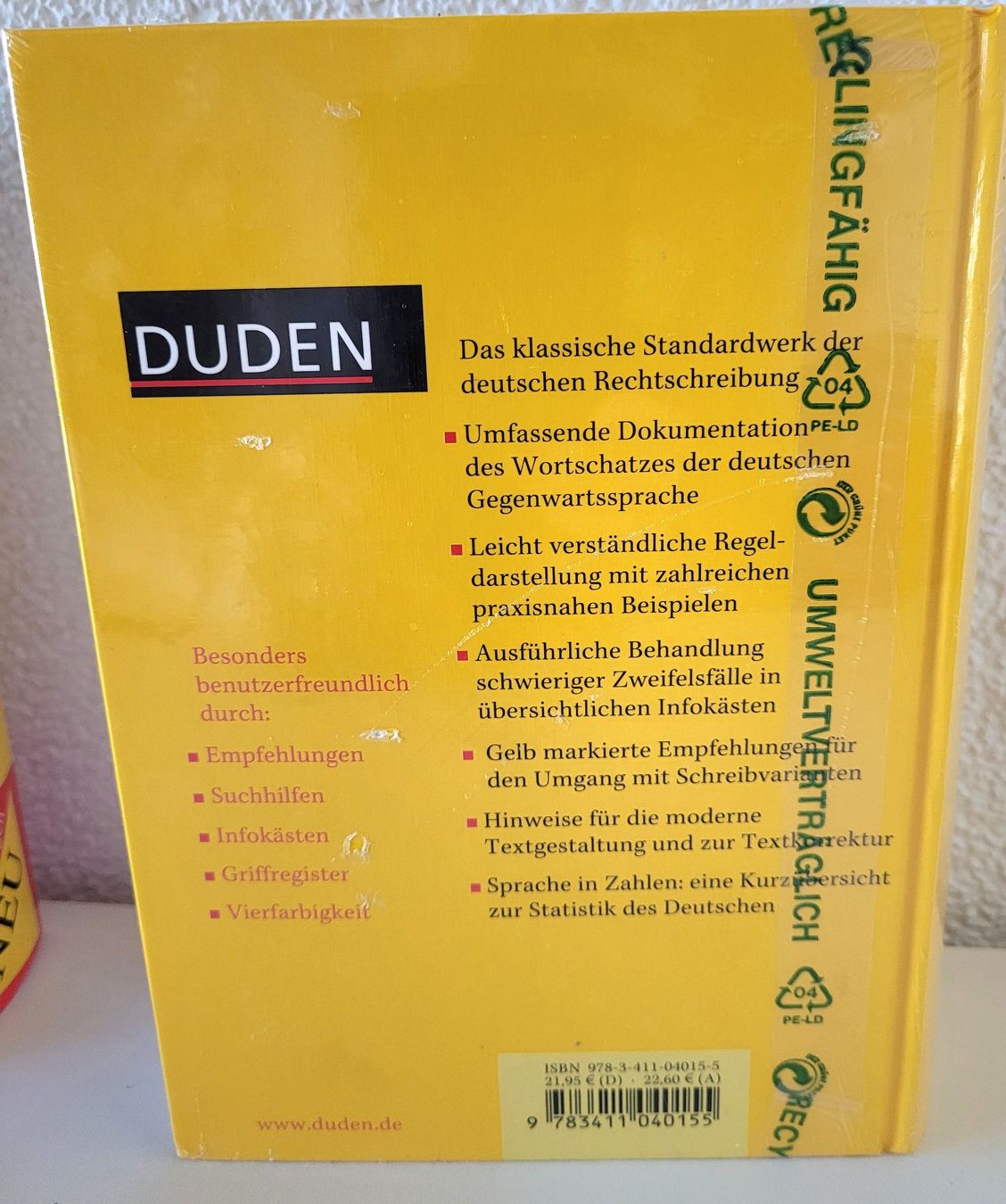 Bücher: DUDEN Deutsche Rechtschreibung – Gebraucht aus Oberuzwil von rtr_wp6m 2