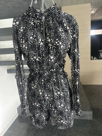 Combishort noir MAJE imprimé étoiles col montant taille S