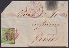 1846: Traumstück KLEINER ADLER Nr.5 auf Briefstück, +Atteste