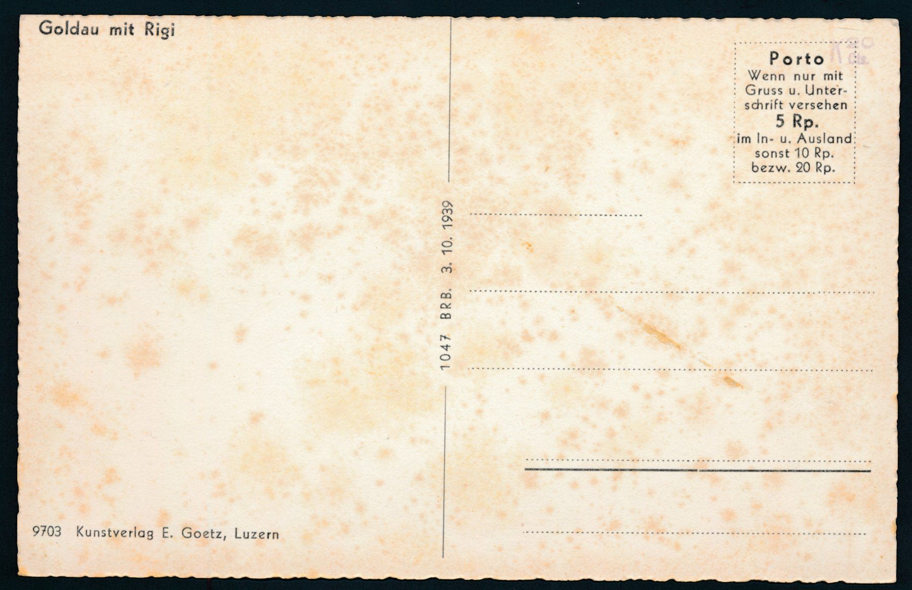 Cartoline postali: AK: Goldau mit Rigi – Usato da Bonau venduto da Profila3 1