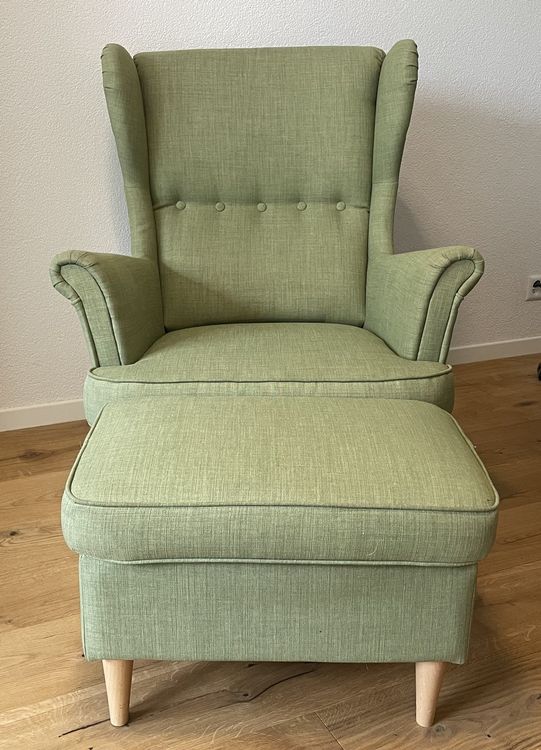 IKEA Sessel grün Sandmon mit Hocker Kaufen auf Ricardo