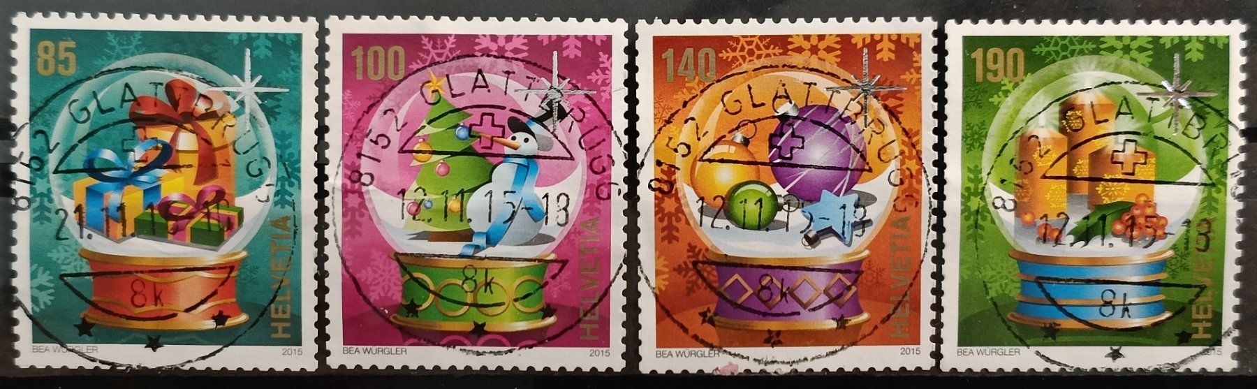 Alle Briefmarken: 2015 Weihnachten Top Stempel – Gebraucht aus Dübendorf von goeggi79