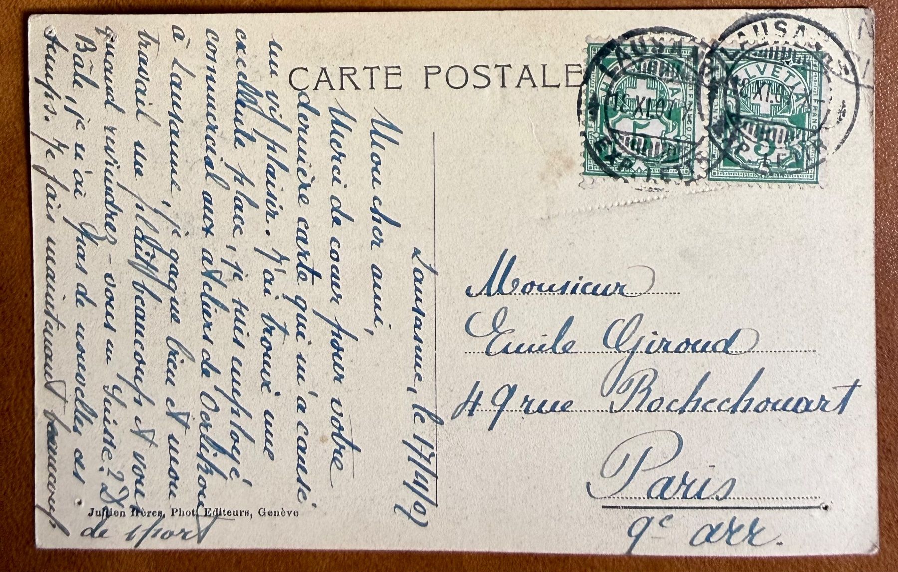 Cartoline postali: Lausanne - La Cathédrale 1907 – Usato da Lutry venduto da Ediego 1