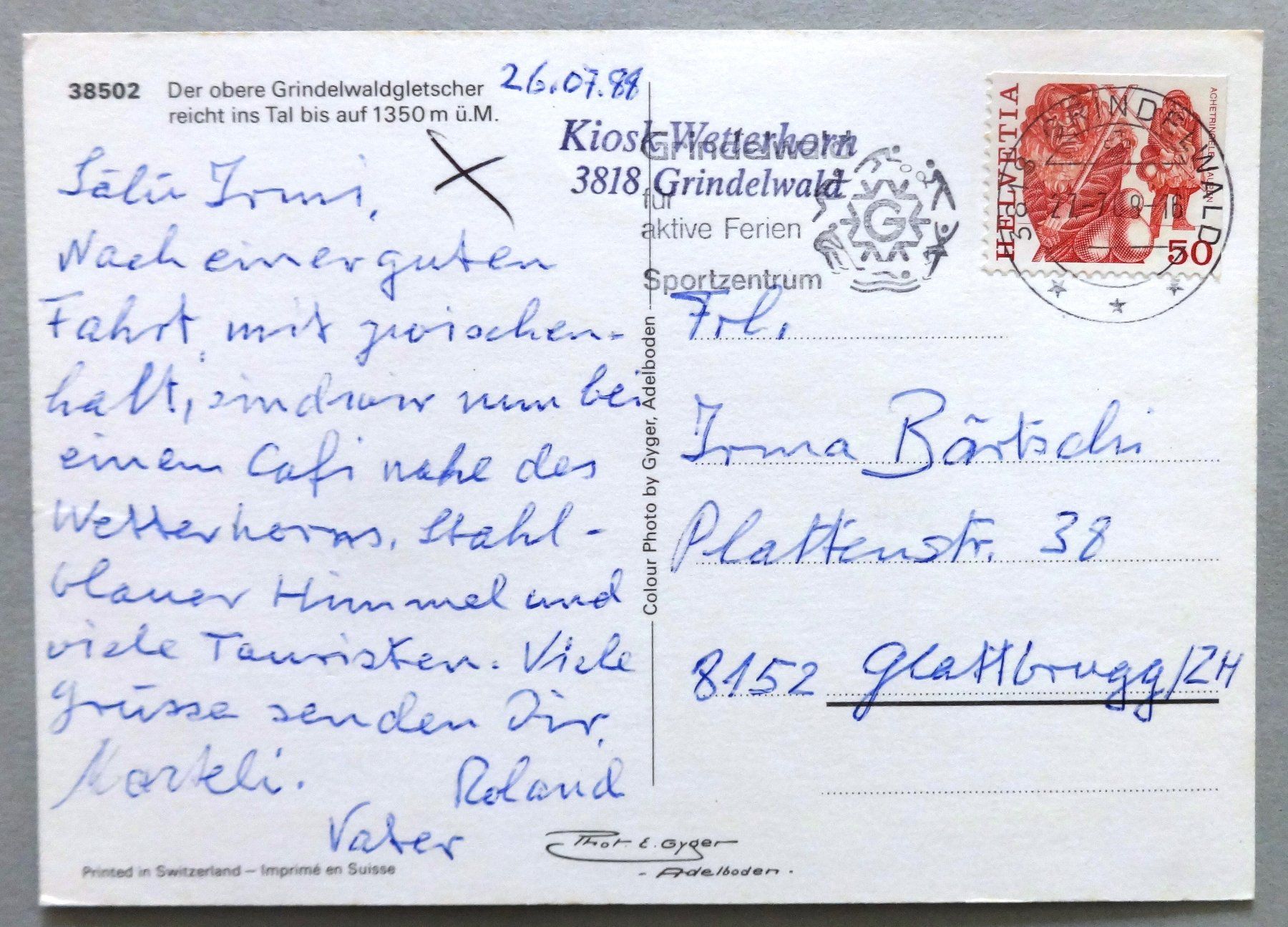 Cartes postales: Oberer Grindelwaldgletscher – D'occasion à Fétigny par Billy2miny 1