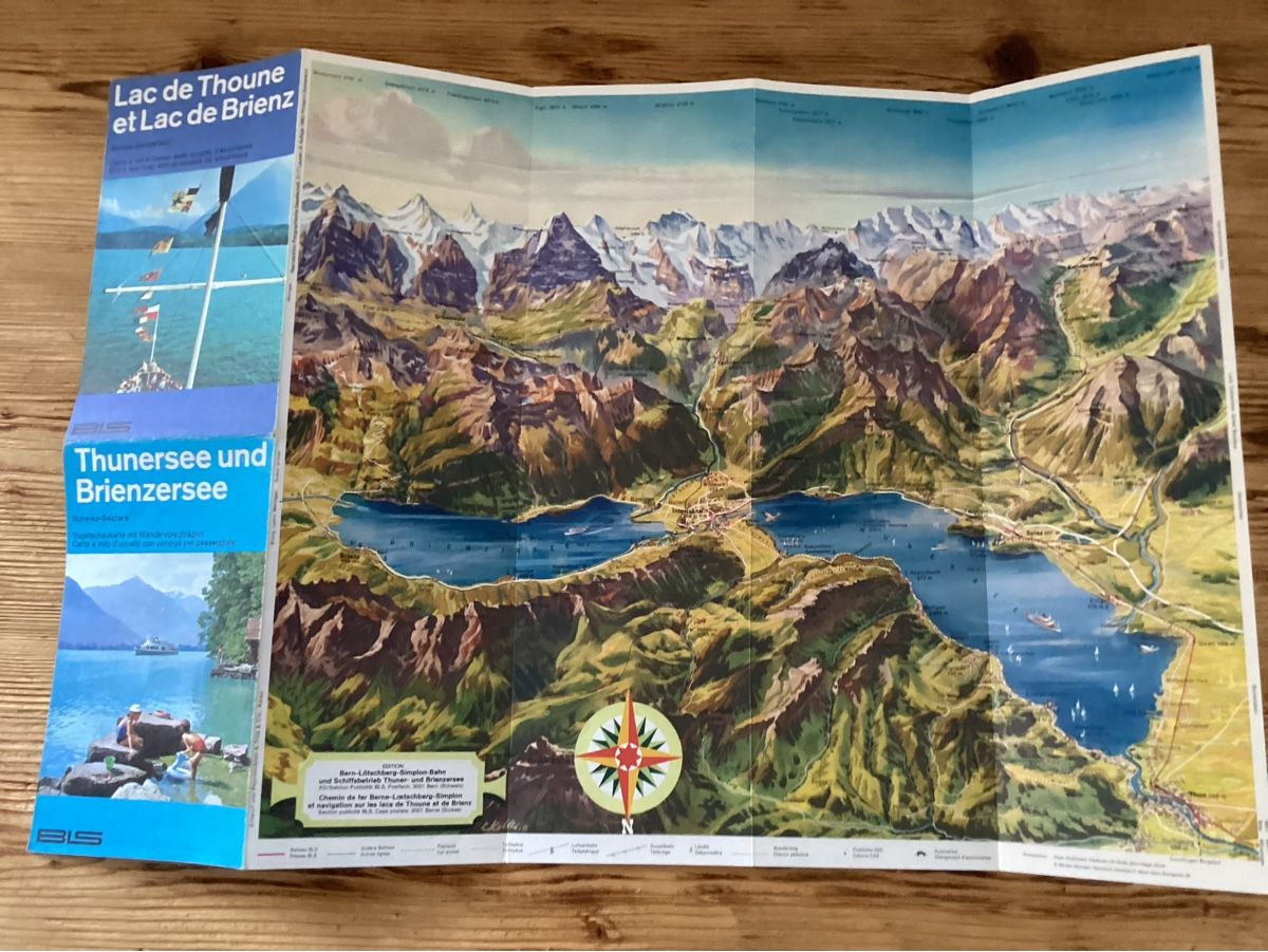 Cartine & Atlanti: BLS Vogelschaukarte, Thuner - und Brienzersee – Usato da Wassen UR venduto da SABDOM 2
