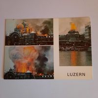 Ansichtskarte Bahnhof - Brand Luzern