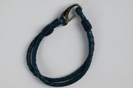 Lederarmband Naccari mit Verschlussöse, dunkelblau