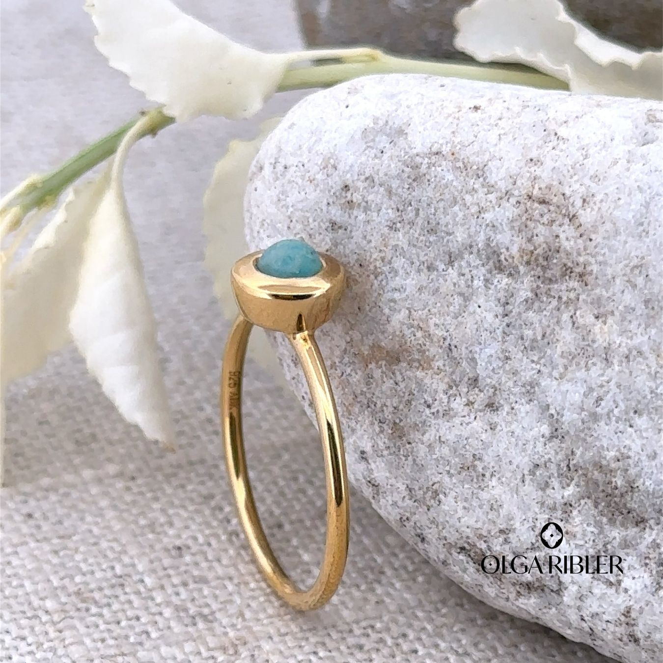Olga Ribler Anelli: Feiner Silber Ring 925 mit Amazonite Grösse 57 – Nuovo (secondo la descrizione) da Luzern venduto da Schmuckoutlet 3