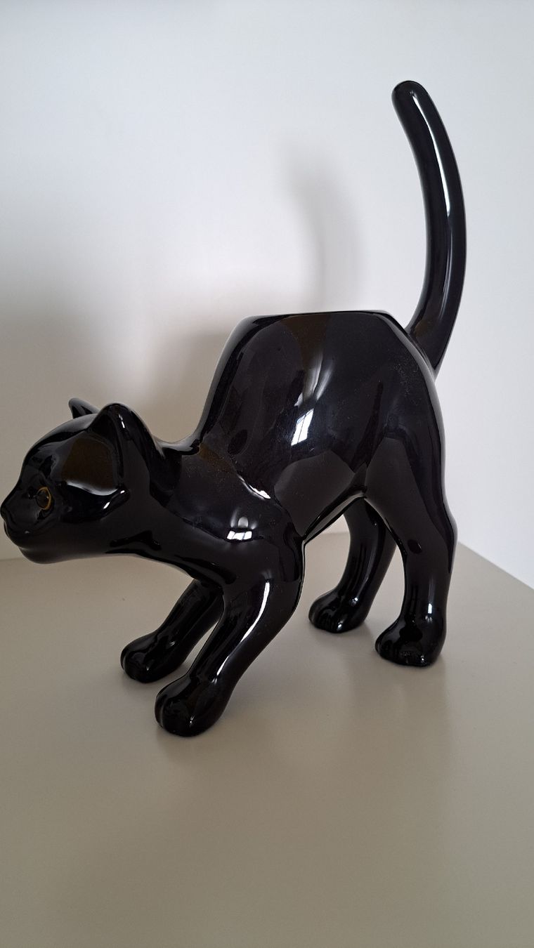 Partylite Portacandele: Teelicht Halter Schwarze Katze "Kitty"  – Usato da Boniswil venduto da Motze0 1