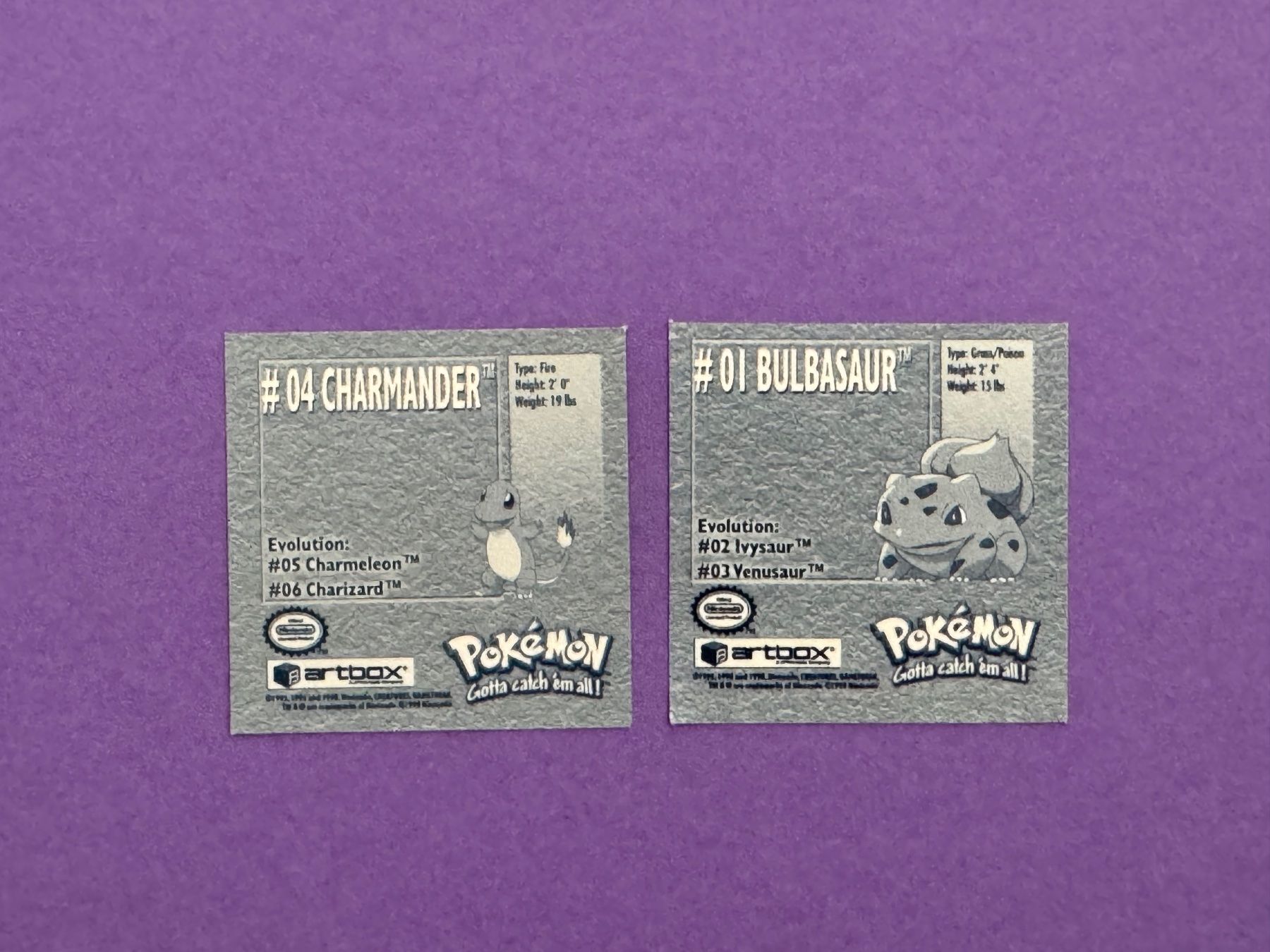 Pokémon Sammelbilder & Trading cards: Artbox Pokémon 1999 Sticker Charmander #04 & Bulbasaur #01 – Gebraucht aus Thun von Puliziker 1