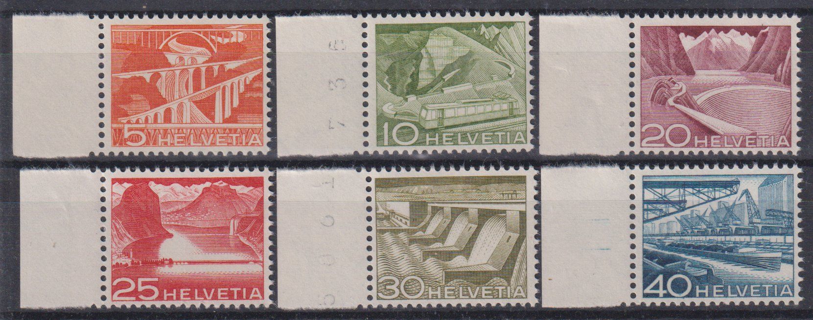 Tutti i francobolli: Serie Rollenmarken TECHNIK und LANDSCHAFT ** - Kat. 530.-- – Nuovo (secondo la descrizione) da Eschlikon TG venduto da PhilCon