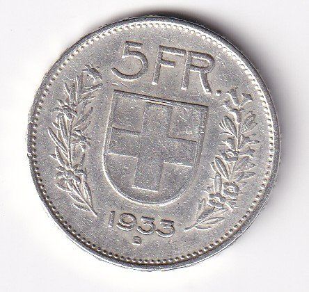 Alle Münzen: 5 Franken 1933 – Gebraucht aus Neuchâtel von karlpierrino