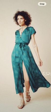 Abito con spacco fiori Alessia Santi (colore celeste)