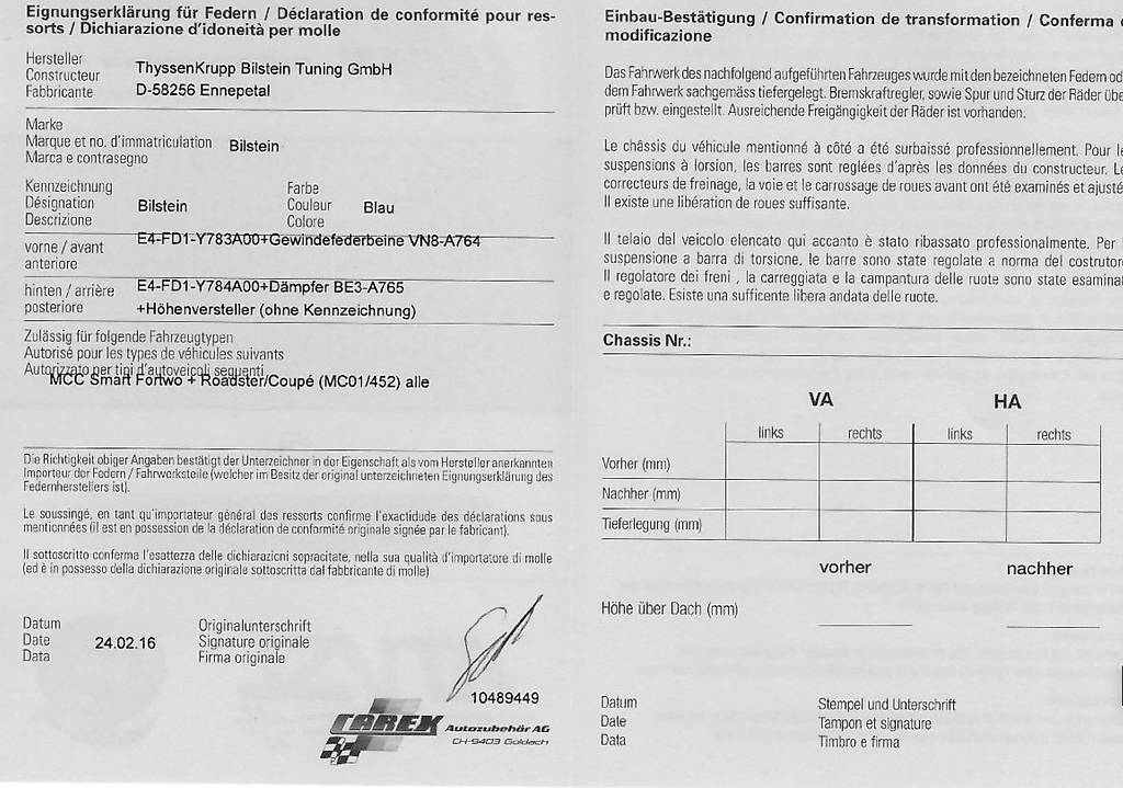 Toutes les pièces auto: Amortisseurs BILSTEIN – D'occasion à Romont FR par cti_sdw2