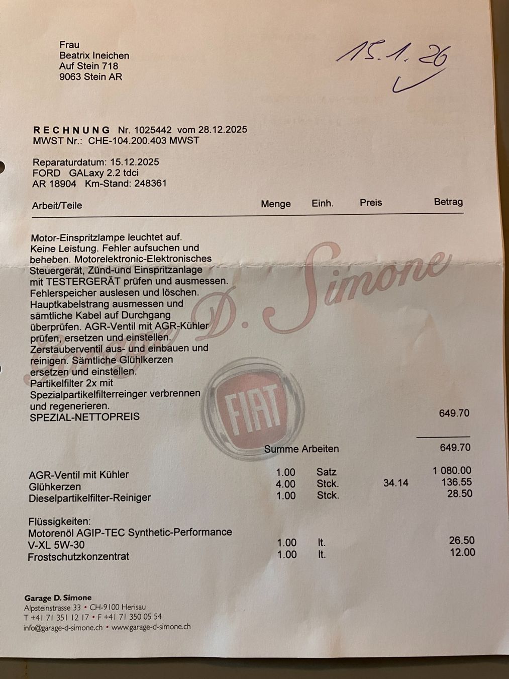 Ford Automobili: Ford Galaxy 2.2 Diesel – Difettoso da Stein AR venduto da Migros10 7