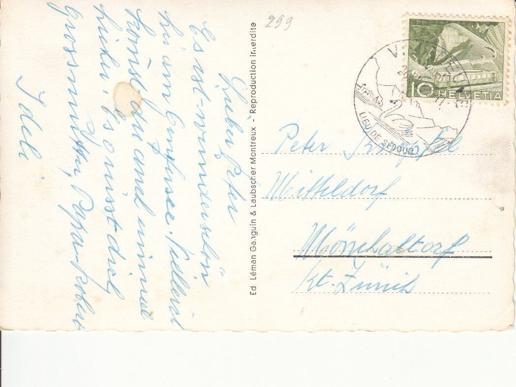 Cartoline postali: Glion, 1953 – Usato da Bürglen TG venduto da StampGraf 1