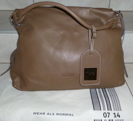 0714  KALBSLEDERTASCHE NEU FARBE TAUPE