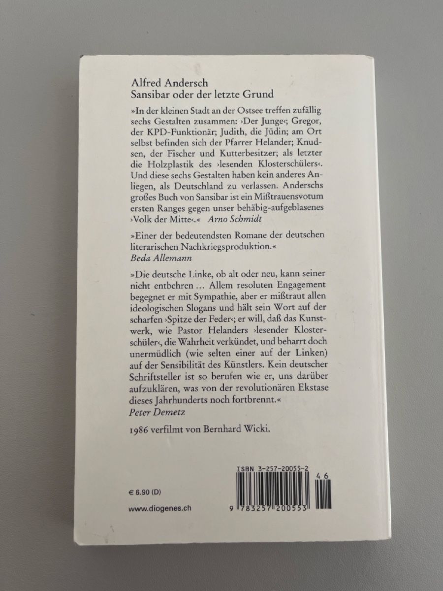 Bücher: Sansibar oder der letzte Grund - Alfred Andersch – Gebraucht aus Kerzers von StellasStar 1