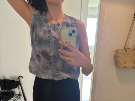 Damen Bluse ohne Arm mit Muster guter Zustand