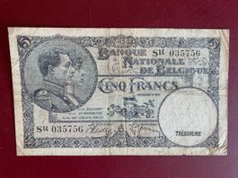 BELGIQUE - 5 Francs 07.03.1938 - Gebraucht / Usagé
