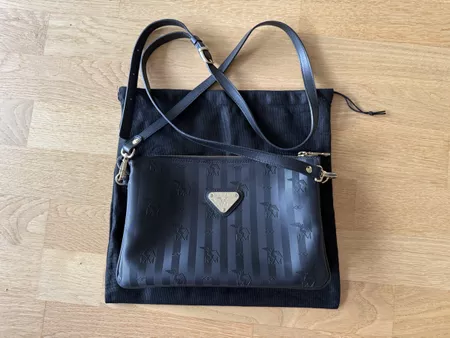 Handtasche Maison Mollerus schwarz gestreift