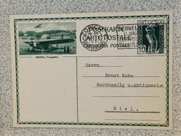 Alte PK Ganzsache / Bern - Flugplatz Gelaufen 1931