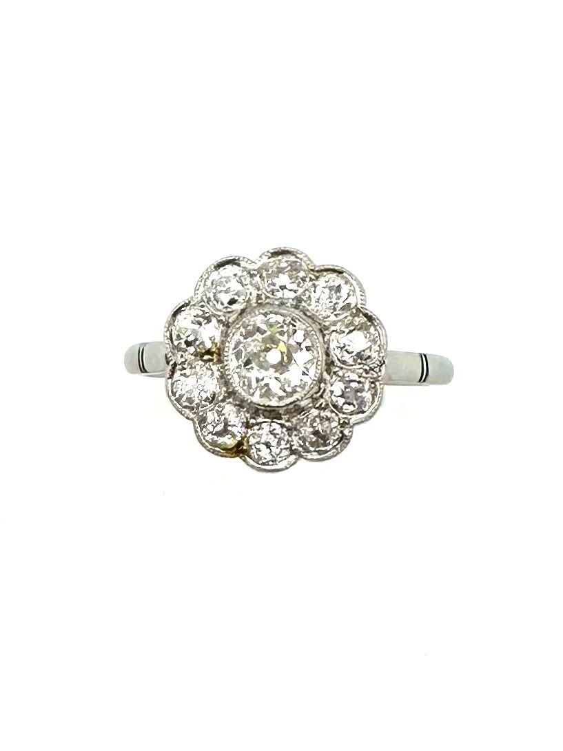 Anelli: Bague "Belle Epoque" en platine et diamants – Usato da Renens VD venduto da Diademe.sarl